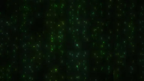 Abstract Dark Green Digital Matrix Code Background With Glowing Particles. Stock Footage 334435970