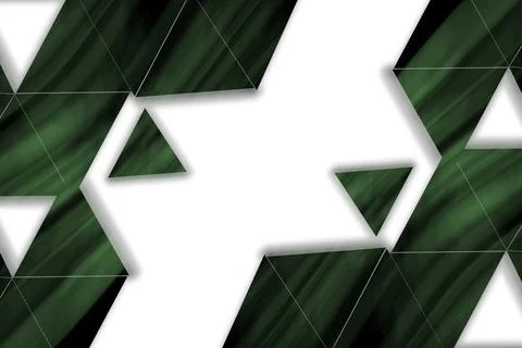 Abstract Dark Green Geometric Triangle Pattern Frame Background with White Space Ilustração Stock