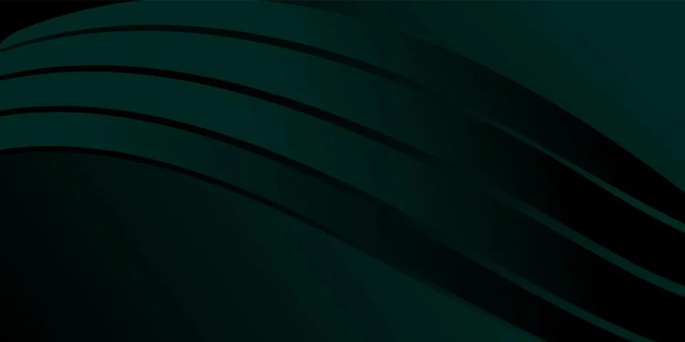 Abstract dark green gradient background waves and folds. 3D illustration Stock-Illustration
