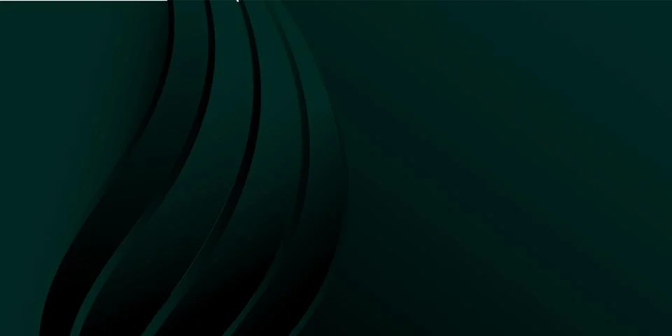 Abstract dark green gradient background waves and folds. 3D illustration Stock Illustration