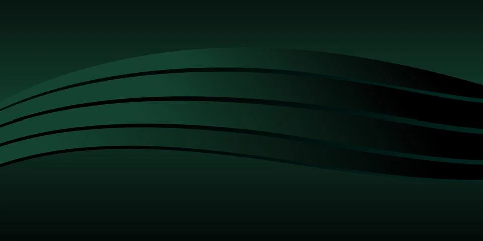 Abstract dark green gradient background waves and folds. 3D illustration Stock-Illustration