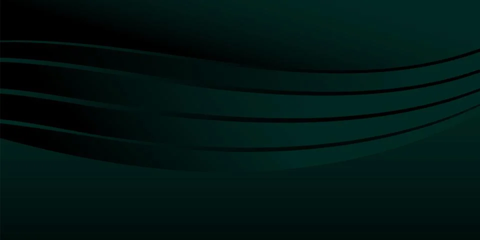 Abstract dark green gradient background waves and folds. 3D illustration イラスト素材