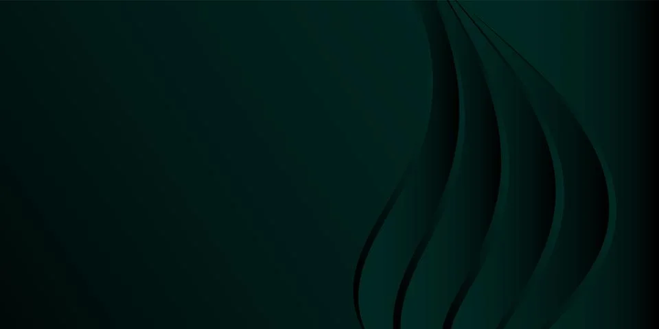 Abstract dark green gradient background waves and folds. 3D illustration Stock-Illustration