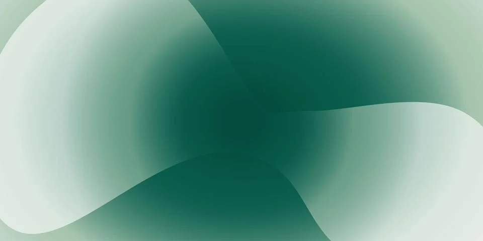 Abstract dark green gradient background with fluid wavy shapes Stockillustratie