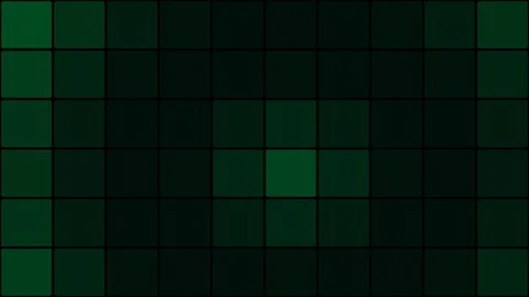Abstract dark green grid pattern with glowing square tile light effects Vídeos de archivo 336263533