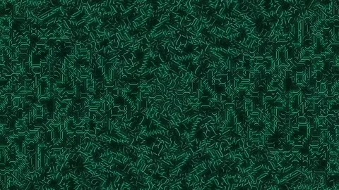 Abstract Dark Green Intricate Microchip Texture Loop Stock Footage 332787372