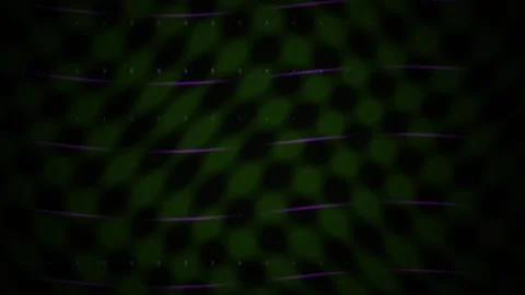 Abstract Dark Green Matrix Grid with Purple Lines and Glitch Motion Backgroun Stock Footage 344714020