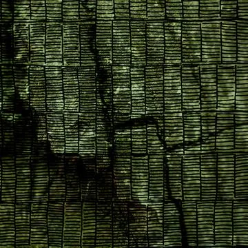 An abstract dark green pattern featuring a grid-like arrangement with vertical Stock Photos