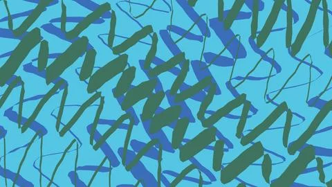 Abstract dark green scribble pattern on blue background Stock Illustration