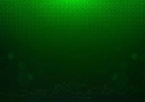 Abstract dark green technology background with hexagon Stock Illustration