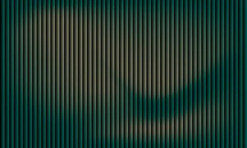 Abstract dark green vertical stripes background with wavy light and shadow .. Stock Illustration