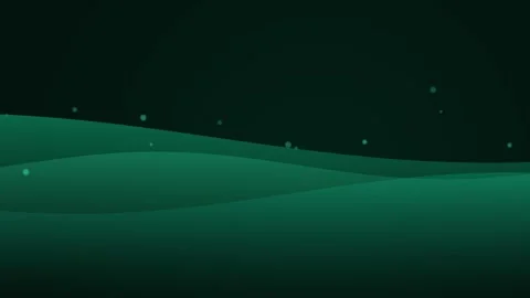 Abstract dark green waves flowing elegantly against a black starry background Stock Footage 338309857