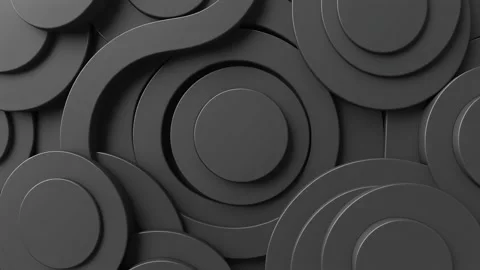 Abstract dark grey 3D overlapping circles background 動画素材 339056894