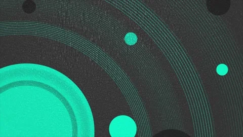 Abstract dark grey and cyan blue circles with grunge grainy texture background Stock Footage 332275332
