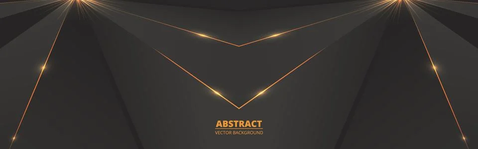 Abstract dark grey background with orange light lines on blank space. Futuristic Stock Illustration