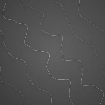 Abstract Dark Grey Minimalist Background with Elegant White Wavy Lines Stock Illustration