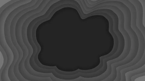 Abstract Dark Grey Paper Cutout Background Loop with Wavy Layers and Centra.. Stock Footage 339126843