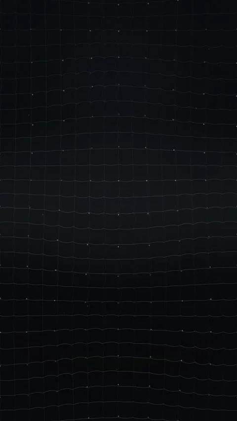 Abstract Dark Grid Background with Wavy Lines and Glowing Nodes Stock Footage 346204004