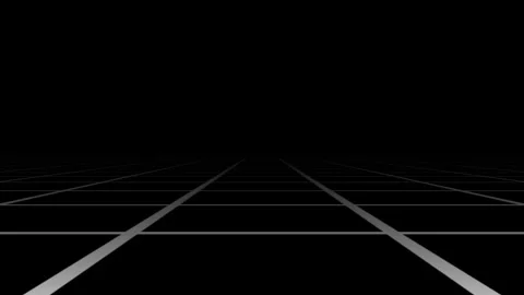 Abstract Dark Grid Lines Moving Towards Horizon in a Digital Space. Stock Footage 339136814