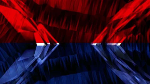 Abstract dark hexagon pattern on red and blue loop background technology Stock Footage 280331243