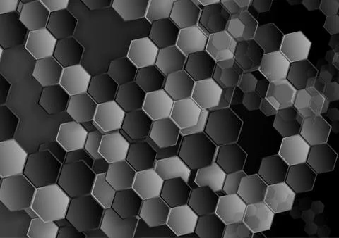 Abstract dark hexagons texture pattern Stock Illustration