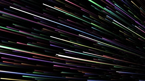 Abstract Dark Hyperspace Motion Background With Glowing Colorful Light Trai.. Stock Footage 345395913