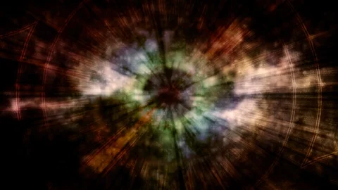 Abstract Dark Iris with Red Rings and Thin Light Rays Stock Footage 112741999