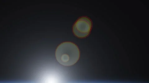 Abstract Dark Lens Flare Motion Background with Glowing Circular Light Orbs. Stock Footage 345393337