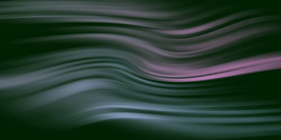 Abstract Dark Liquid Wave Background with Purple and Green Glow Stock Illustration