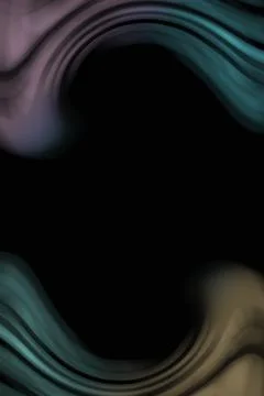 Abstract Dark Liquid Wave Background with Metallic Iridescent Gradients Illustrazione stock