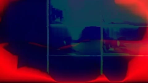 Abstract Dark Lofi Pattern Geometric Glitch Red Blue Grid Background Animation Video stock 329606032