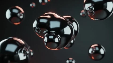 Abstract Dark Metallic Liquid Morphing Spheres 動画素材 339056876