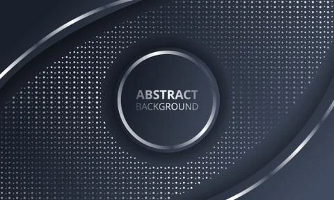 Abstract Dark Metallic Silver Frame Tech Elegant Design Background Template Stock Illustration