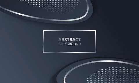 Abstract Dark Metallic Silver Frame Tech Elegant Design Background Template Stock Illustration