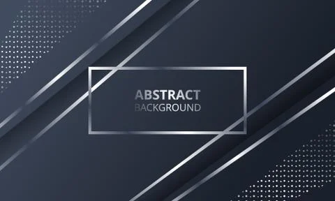 Abstract Dark Metallic Silver Frame Tech Elegant Design Background Template Stock Illustration