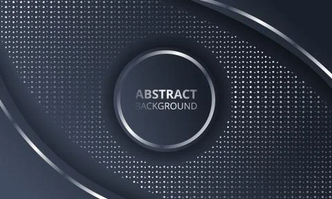 Abstract Dark Metallic Silver Frame Tech Elegant Design Background Template Stock Illustration