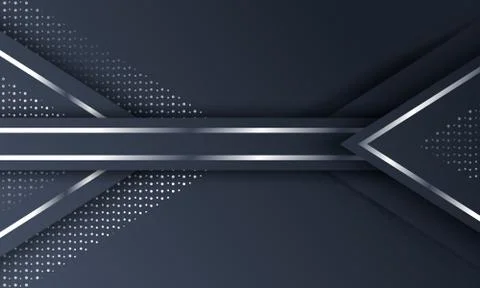 Abstract Dark Metallic Silver Frame Tech Elegant Design Background Template Stock Illustration