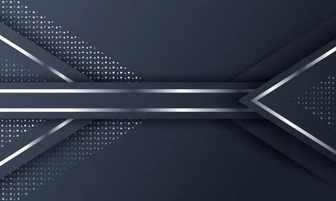 Abstract Dark Metallic Silver Frame Tech Elegant Design Background Template Stock Illustration