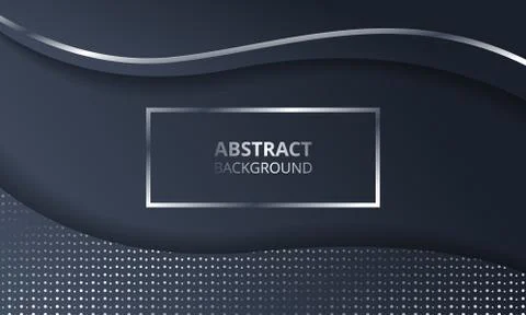 Abstract Dark Metallic Silver Frame Tech Elegant Design Background Template Stock-Illustration