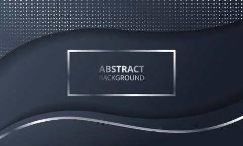 Abstract Dark Metallic Silver Frame Tech Elegant Design Background Template Stock Illustration