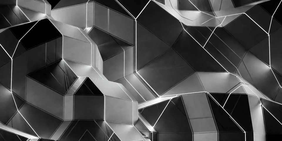 Abstract dark minimalistic 3d render illustration background Stock Illustration
