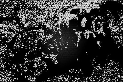 Abstract Dark Mosaic Pattern Background with White Speckles on Black Stock Illustration