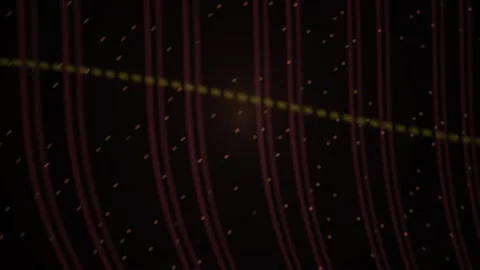 Abstract Dark Motion Background with Glowing Red Vertical Lines and Yellow .. Stock Footage 344714166