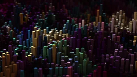 Abstract dark multicolor cubes background. Square cube pattern wall. Abstract Stock Footage 253792285