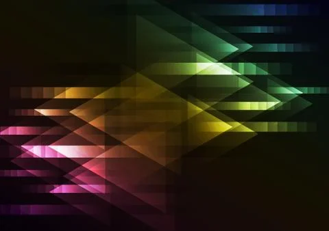 Abstract dark multicolor motion arrow overlap background Stock Illustration