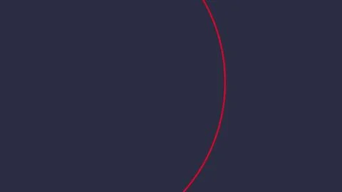 Abstract dark navy background with a single red curved line creating a partia Stock Illustration
