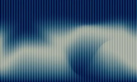 Abstract dark navy blue background with 3D fluted vertical texture and wavy.. Stock-Illustration