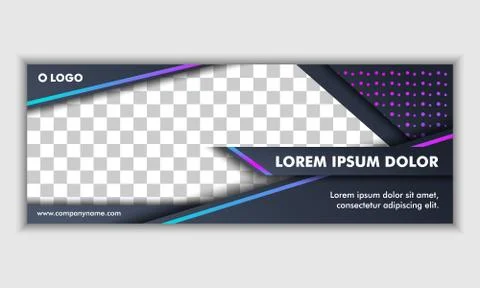 Abstract Dark Neon Background Technology Banner Stock Photos