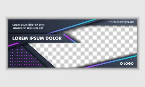 Abstract Dark Neon Background Technology Banner Stock Photos