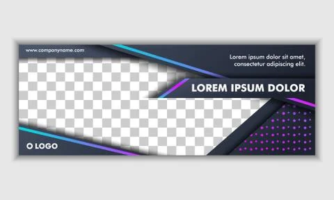 Abstract Dark Neon Background Technology Banner Stock Photos
